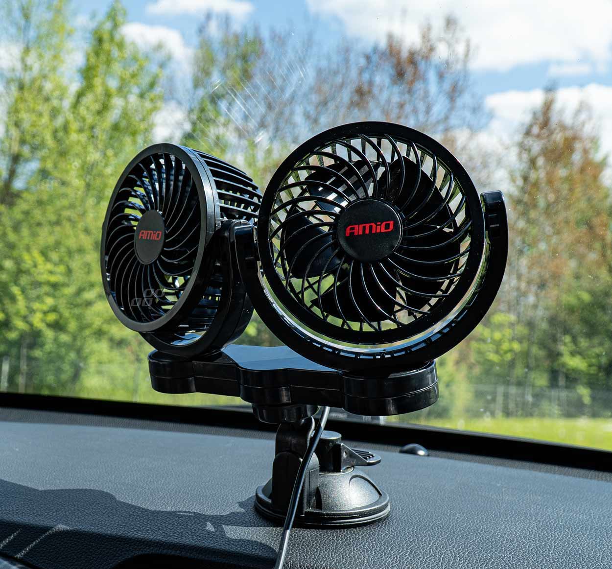 Ventilator auto practic dublu de 12 V